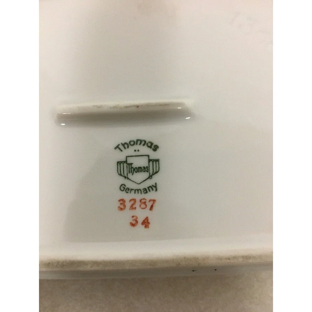 Vintage Thomas Ivory Porcelain Trinket Box Yellow Rose Germany